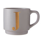 Signet Grey Monogram Mug, J - Joe’s Haven