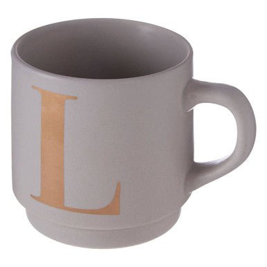 Signet Grey Monogram Mug, L - Joe’s Haven
