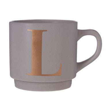Signet Grey Monogram Mug, L - Joe’s Haven