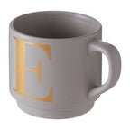 Signet Grey Monogram Mug, E - Joe’s Haven