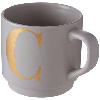 Signet Grey Monogram Mug, C - Joe’s Haven