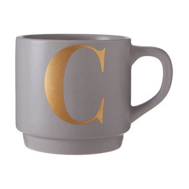 Signet Grey Monogram Mug, C - Joe’s Haven