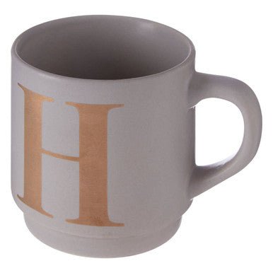 Signet Grey Monogram Mug, H - Joe’s Haven