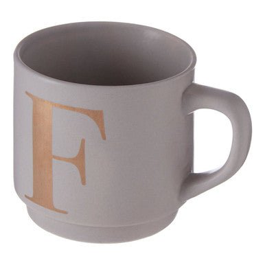 Signet Grey Monogram Mug, F - Joe’s Haven