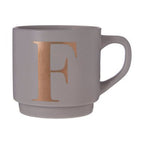 Signet Grey Monogram Mug, F - Joe’s Haven