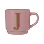 Signet Pink Monogram Mug, J - Joe’s Haven
