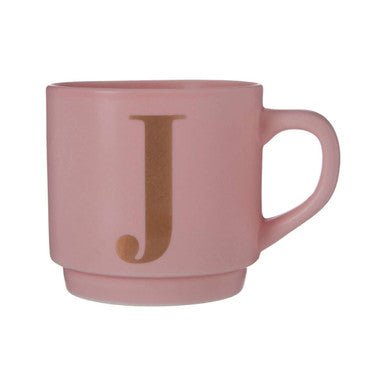 Signet Pink Monogram Mug, J - Joe’s Haven