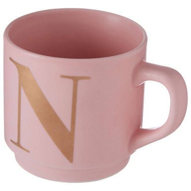 Signet Pink Monogram Mug, N - Joe’s Haven