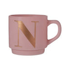 Signet Pink Monogram Mug, N - Joe’s Haven