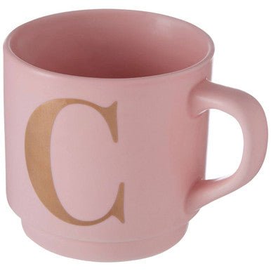 Signet Pink Monogram Mug, C - Joe’s Haven