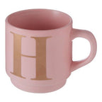 Signet Pink Monogram Mug, H - Joe’s Haven
