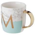 Frosted Deco Marble Effect and Pastel Green Monogram Mug, M - Joe’s Haven