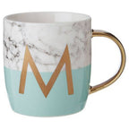 Frosted Deco Marble Effect and Pastel Green Monogram Mug, M - Joe’s Haven