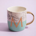 Frosted Deco Marble Effect and Pastel Green Monogram Mug, M - Joe’s Haven