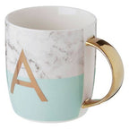 Frosted Deco Marble Effect and Pastel Green Monogram Mug, A - Joe’s Haven