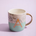 Frosted Deco Marble Effect and Pastel Green Monogram Mug, A - Joe’s Haven