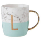 Frosted Deco Marble Effect and Pastel Green Monogram Mug, L - Joe’s Haven