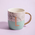 Frosted Deco Marble Effect and Pastel Green Monogram Mug, L - Joe’s Haven