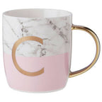 Frosted Deco Marble Effect and Pink Monogram Mug, C - Joe’s Haven