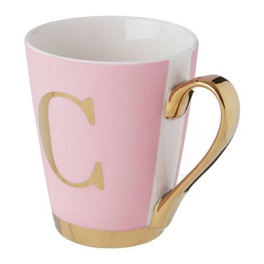 Frosted Deco Pink Monogram Mug, C - Joe’s Haven