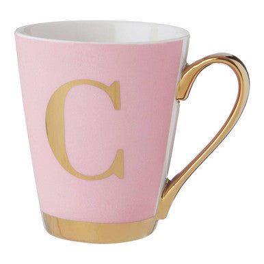 Frosted Deco Pink Monogram Mug, C - Joe’s Haven