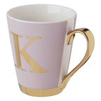 Mimo Pastel Pink Frosted Deco K Letter Monogram Mug - Joe’s Haven