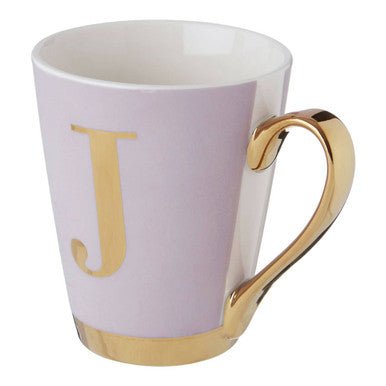 Frosted Deco Lilac Monogram Mug, J - Joe’s Haven