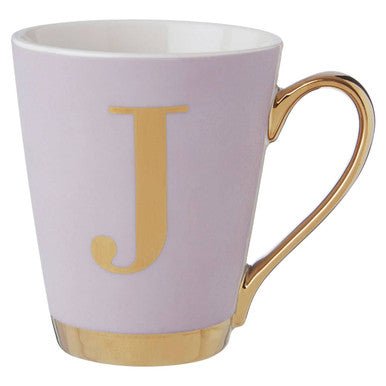 Frosted Deco Lilac Monogram Mug, J - Joe’s Haven