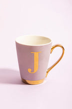 Frosted Deco Lilac Monogram Mug, J - Joe’s Haven