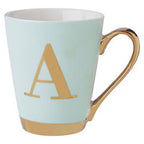 Mimo Green Frosted Deco A Letter Monogram Mug - Joe’s Haven