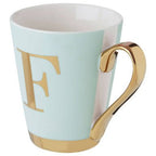 Mimo Green Frosted Deco F Letter Monogram Mug - Joe’s Haven