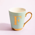 Mimo Green Frosted Deco F Letter Monogram Mug - Joe’s Haven