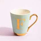 Mimo Green Frosted Deco F Letter Monogram Mug - Joe’s Haven