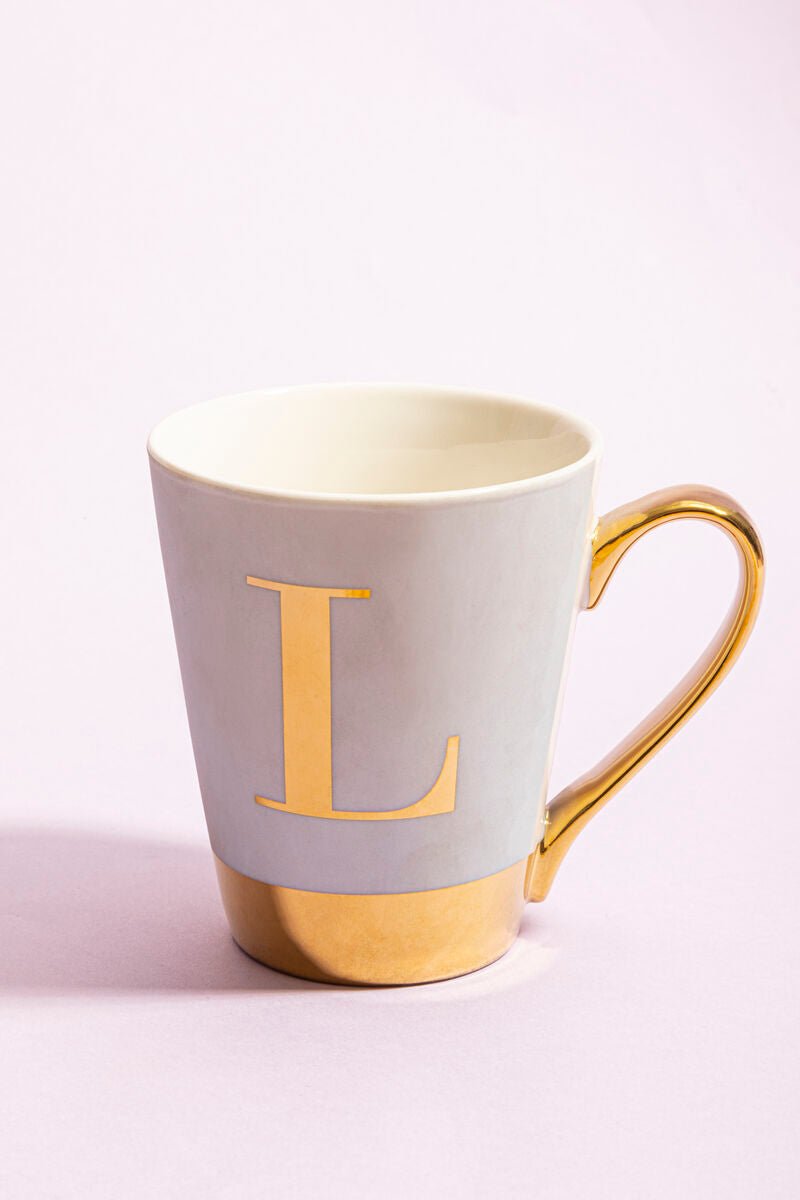 Mimo Green Frosted Deco L Letter Monogram Mug - Joe’s Haven
