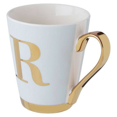 Mimo Green Frosted Deco R Letter Monogram Mug. - Joe’s Haven