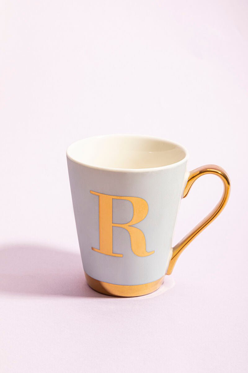 Mimo Green Frosted Deco R Letter Monogram Mug. - Joe’s Haven