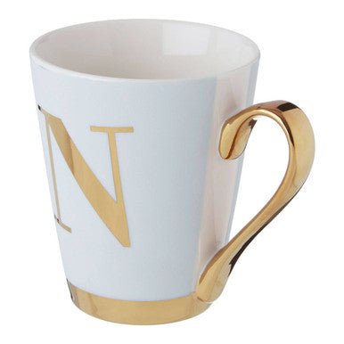 Mimo Green Frosted Deco N Letter Monogram Mug - Joe’s Haven