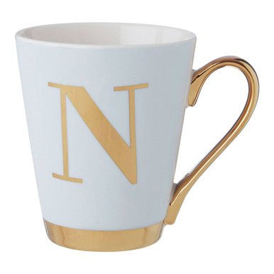 Mimo Green Frosted Deco N Letter Monogram Mug - Joe’s Haven