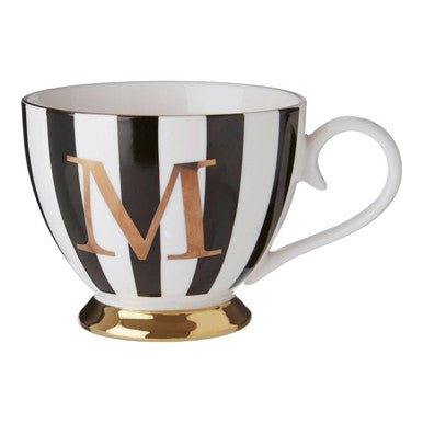 Duchess Black and White Monogram Mug, M - Joe’s Haven