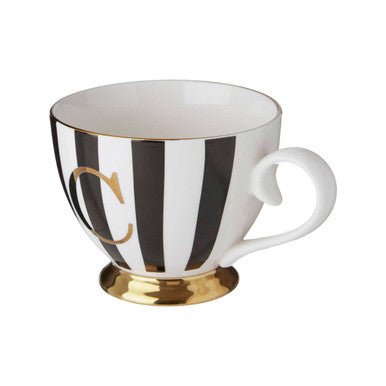 Duchess Black and White Monogram Mug, C - Joe’s Haven