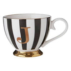 Duchess Black and White Monogram Mug, J - Joe’s Haven