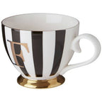 Duchess Black and White Monogram Mug, F - Joe’s Haven