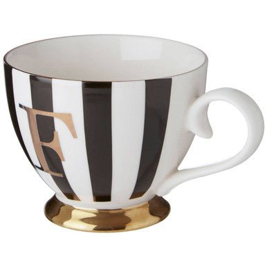 Duchess Black and White Monogram Mug, F - Joe’s Haven
