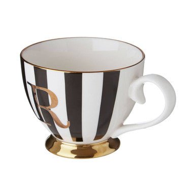 Duchess Black and White Monogram Mug, R - Joe’s Haven