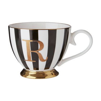 Duchess Black and White Monogram Mug, R - Joe’s Haven