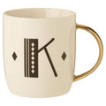 Diamond Deco White Monogram Mug, K - Joe’s Haven