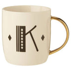 Diamond Deco White Monogram Mug, K - Joe’s Haven