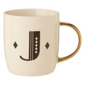 Diamond Deco White Monogram Mug, J - Joe’s Haven