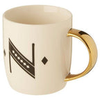 Diamond Deco White Monogram Mug, N - Joe’s Haven