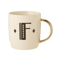 Diamond Deco White Monogram Mug, F - Joe’s Haven